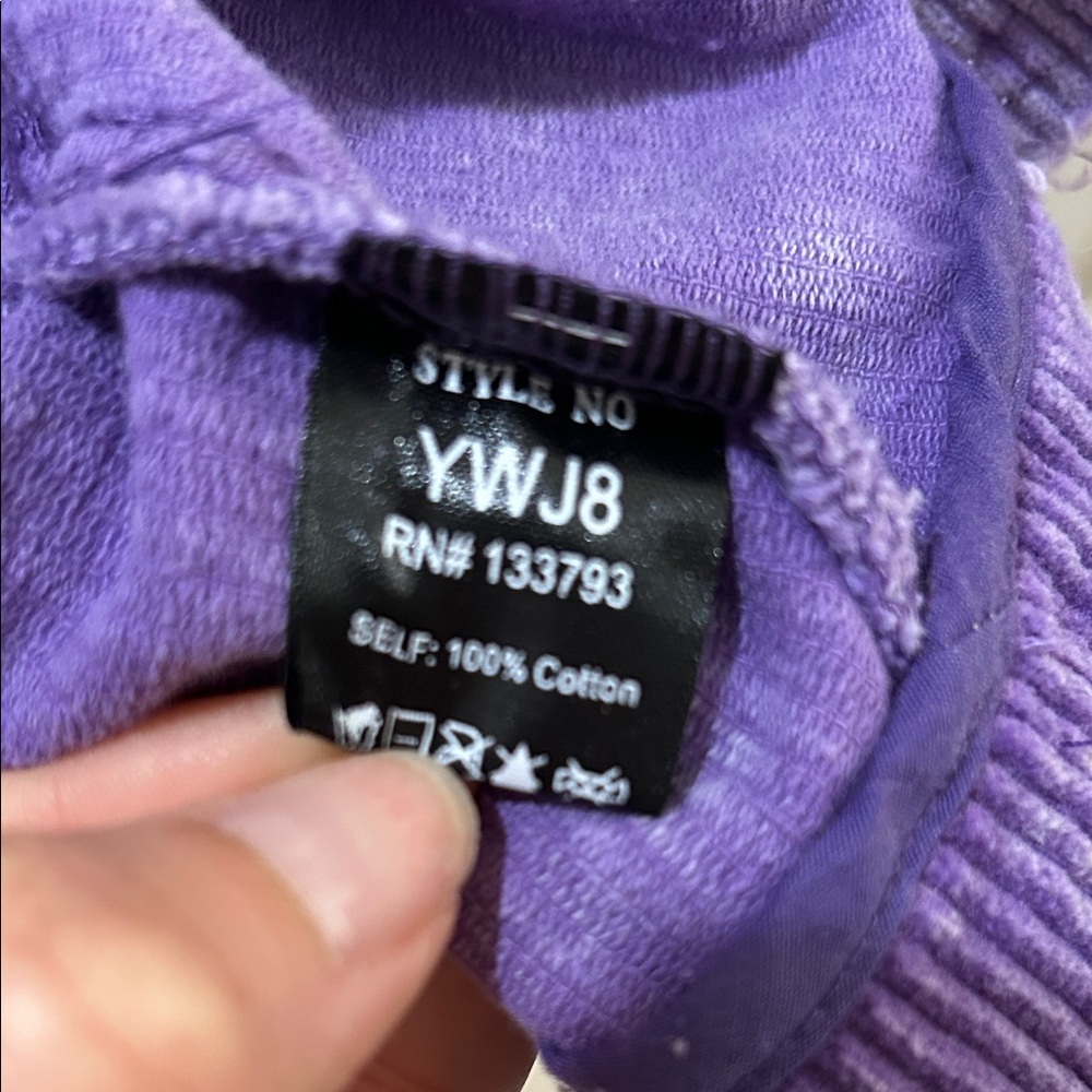 POL Lavender Corduroy Cropped distressed freyed hems Jacket small - Picture 3 of 10